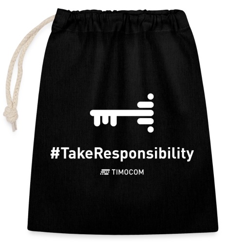 TakeResponsibility white - Ściągany sznurkiem worek na prezenty (25 x 30 cm)
