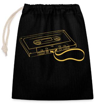Salade de cassette - Sac cadeau en coton avec cordon (25 x 30 cm) - noir - Devant