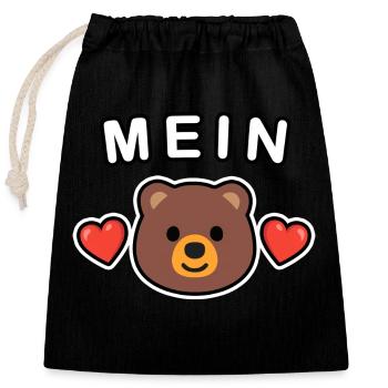 Mein Bär/Bärchen - Kosename für Deinen Schatz ❤️ - Verschließbarer Geschenkbeutel aus Baumwolle (25x30cm) - Schwarz - Vorne