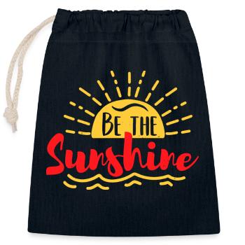 SOYEZ LE SOLEIL - Sac cadeau en coton avec cordon (25 x 30 cm) - bleu marine - Devant