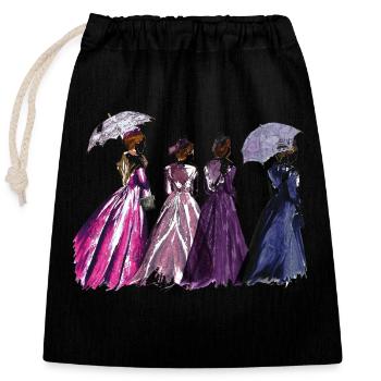 Arlesian umbrella - Closable cotton gift bag (25x30cm) - black - Front