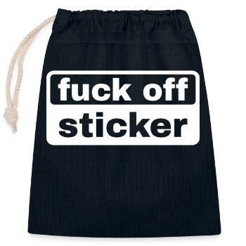 fuck off sticker - Verschließbarer Geschenkbeutel aus Baumwolle (25x30cm) - Navy - Vorne