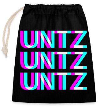 Untz Untz Techno Rave Club Electro Musik Raver - Verschließbarer Geschenkbeutel aus Baumwolle (25x30cm) - Schwarz - Vorne