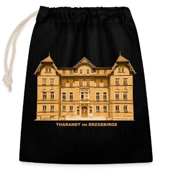 Hôtel de ville de Tharandt Erzgebirge Saxe - Sac cadeau en coton avec cordon (25 x 30 cm) - noir - Devant
