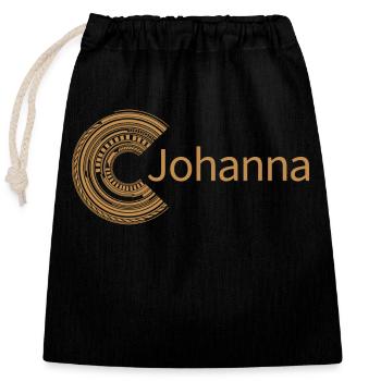 Pour Johanna - Sac cadeau en coton avec cordon (25 x 30 cm) - noir - Devant