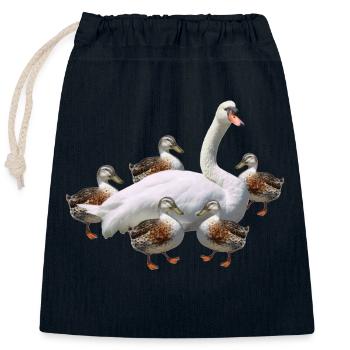Danse du canard - Sac cadeau en coton avec cordon (25 x 30 cm) - bleu marine - Devant