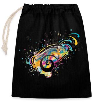 Music madness - Closable cotton gift bag (25x30cm) - black - Front
