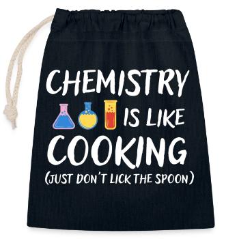 La chimie, c’est comme la cuisine - Sac cadeau en coton avec cordon (25 x 30 cm) - bleu marine - Devant