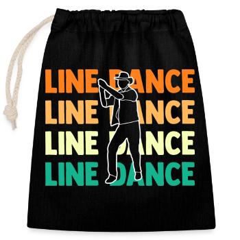 Line Dance Dancer - Closable cotton gift bag (25x30cm) - black - Front
