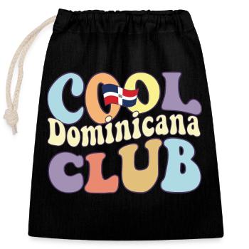 Cool Dominicana Club Dominican Republic Pride - Verschließbarer Geschenkbeutel aus Baumwolle (25x30cm) - Schwarz - Vorne