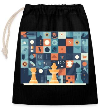 Concept of chess - Closable cotton gift bag (25x30cm) - black - Front