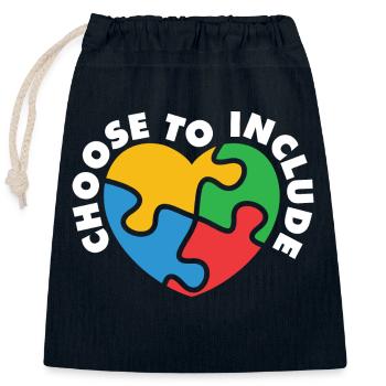 Choose to Include Special Education Sped Teacher - Closable cotton gift bag (25x30cm) - navy - Front