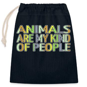 Défenseurs des droits des animaux Bien-être animal présent - Sac cadeau en coton avec cordon (25 x 30 cm) - bleu marine - Devant