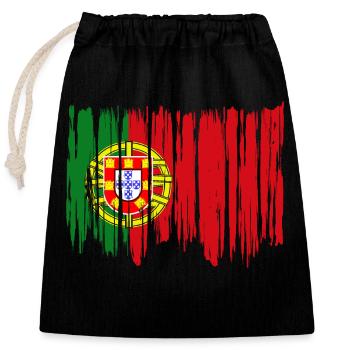 Drapeau du Portugal Utilisé Drapeau portugais - Sac cadeau en coton avec cordon (25 x 30 cm) - noir - Devant