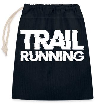 Trail Run Ultra Running Berg Trekking Laufen - Verschließbarer Geschenkbeutel aus Baumwolle (25x30cm) - Navy - Vorne