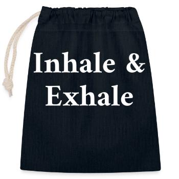 Dictons de yoga - Sac cadeau en coton avec cordon (25 x 30 cm) - bleu marine - Devant