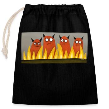 Four Devils - Closable cotton gift bag (25x30cm) - black - Front