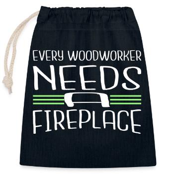 bday cool logging lumberjackwoodworking mason - Verschließbarer Geschenkbeutel aus Baumwolle (25x30cm) - Navy - Vorne