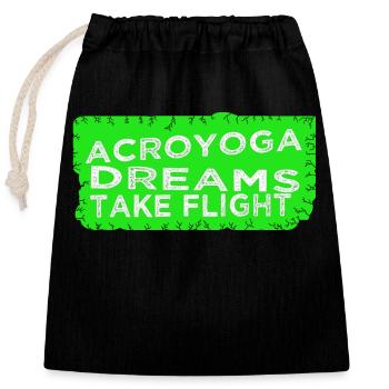 Yoga Happy Strength Training Body Positivity Fun - Closable cotton gift bag (25x30cm) - black - Front