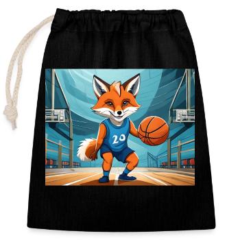 cute little fiend fox everyday life – cookies - Closable cotton gift bag (25x30cm) - black - Front