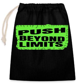 Happy Gift Physical Endurance - Closable cotton gift bag (25x30cm) - black - Front