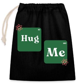 hug me - Verschließbarer Geschenkbeutel aus Baumwolle (25x30cm) - Schwarz - Vorne