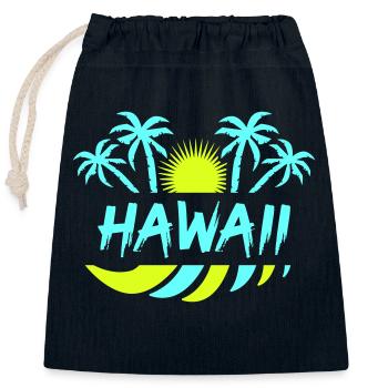 Hawaï - Sac cadeau en coton avec cordon (25 x 30 cm) - bleu marine - Devant