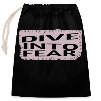 Quote bungee jumping safety bungee jumping - Closable cotton gift bag (25x30cm) - black - Front