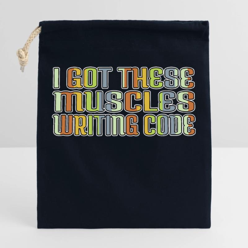 programming language birthday present computer Closable cotton gift bag (25x30cm)