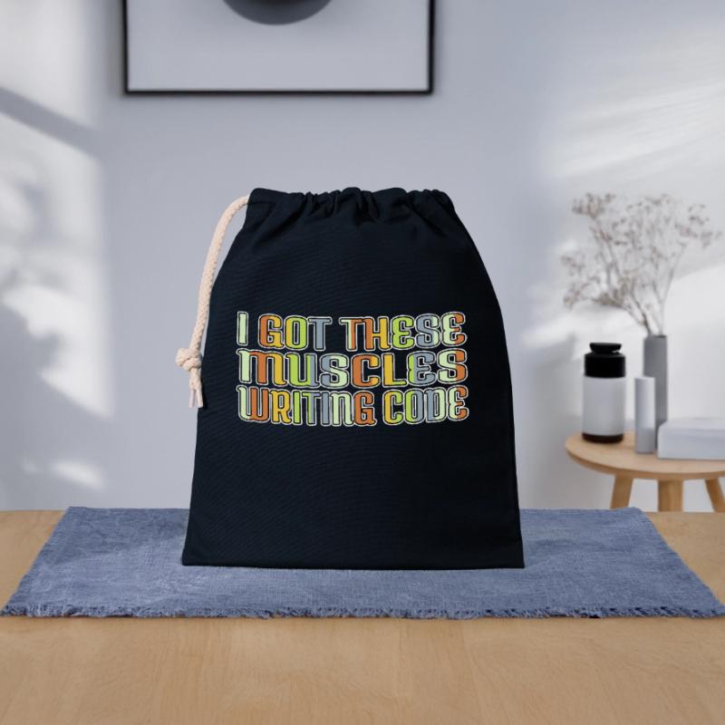 programming language birthday present computer Closable cotton gift bag (25x30cm)