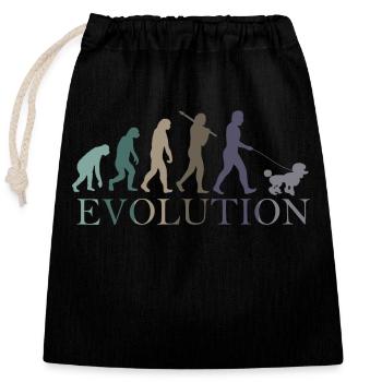 EVOLUTION PUDEL - Verschließbarer Geschenkbeutel aus Baumwolle (25x30cm) - Schwarz - Vorne