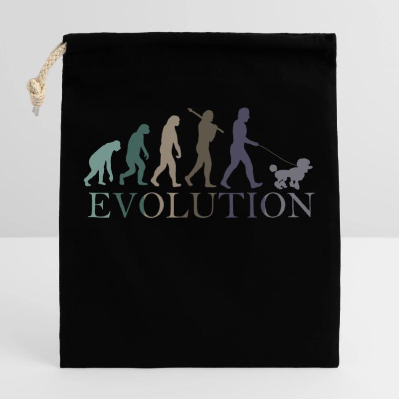 CANICHE ÉVOLUTION Sac cadeau en coton avec cordon (25 x 30 cm)