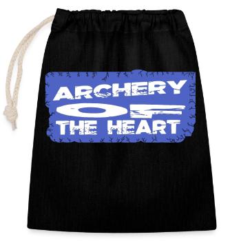 gift archery practice love community - Closable cotton gift bag (25x30cm) - black - Front