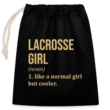Lacrosse - Verschließbarer Geschenkbeutel aus Baumwolle (25x30cm) - Schwarz - Vorne