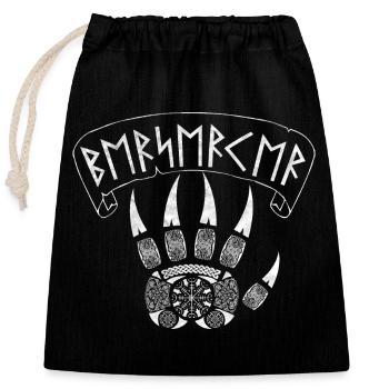 Berserker Bärenklaue, Runen, Wikinger, Norse - Verschließbarer Geschenkbeutel aus Baumwolle (25x30cm) - Schwarz - Vorne