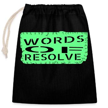 Citation de présent, conversation significative - Sac cadeau en coton avec cordon (25 x 30 cm) - noir - Devant