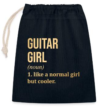 Gitarre - Verschließbarer Geschenkbeutel aus Baumwolle (25x30cm) - Navy - Vorne
