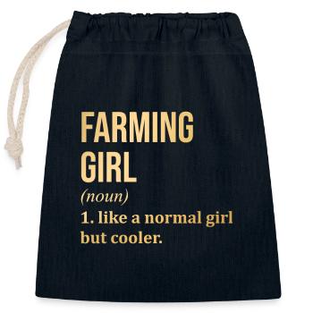agriculture - Sac cadeau en coton avec cordon (25 x 30 cm) - bleu marine - Devant