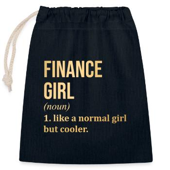 finanzieren - Verschließbarer Geschenkbeutel aus Baumwolle (25x30cm) - Navy - Vorne