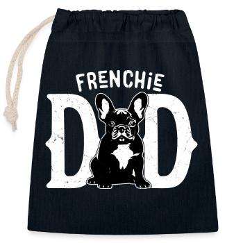 Frenchie Dad Owner French Bulldog - Verschließbarer Geschenkbeutel aus Baumwolle (25x30cm) - Navy - Vorne