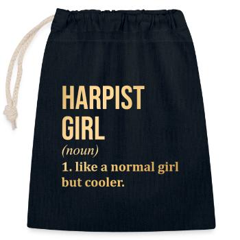 Harp - Closable cotton gift bag (25x30cm) - navy - Front