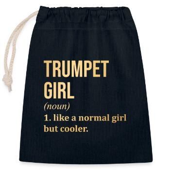 Trumpet - Closable cotton gift bag (25x30cm) - navy - Front