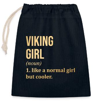 Viking - Sac cadeau en coton avec cordon (25 x 30 cm) - bleu marine - Devant