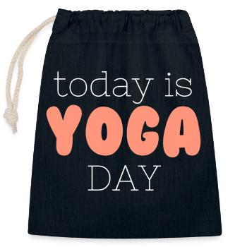 International Yoga Day - Verschließbarer Geschenkbeutel aus Baumwolle (25x30cm) - Navy - Vorne