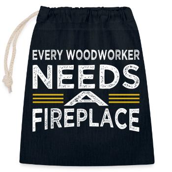 lumberjack forestry apprentice woodworker - Closable cotton gift bag (25x30cm) - navy - Front