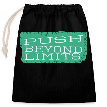 Tips Birthday Endurance Quotes - Closable cotton gift bag (25x30cm) - black - Front