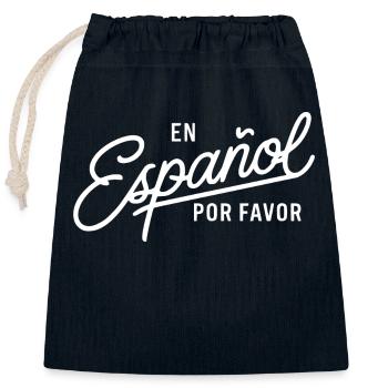 En español por favor - Sac cadeau en coton avec cordon (25 x 30 cm) - bleu marine - Devant