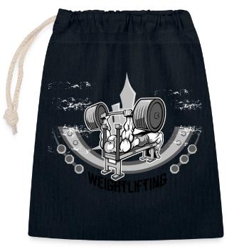 Gewichteheben - Verschließbarer Geschenkbeutel aus Baumwolle (25x30cm) - Navy - Vorne