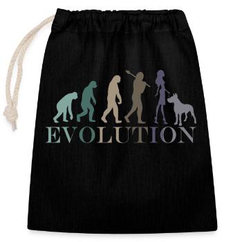 Evolution Great Dane Female Retro Minimalism - Closable cotton gift bag (25x30cm) - black - Front