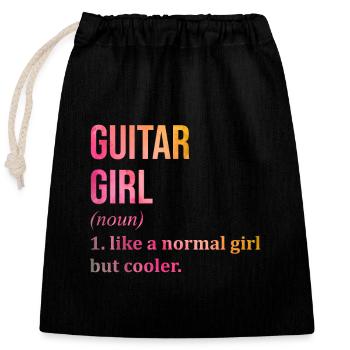 guitare - Sac cadeau en coton avec cordon (25 x 30 cm) - noir - Devant